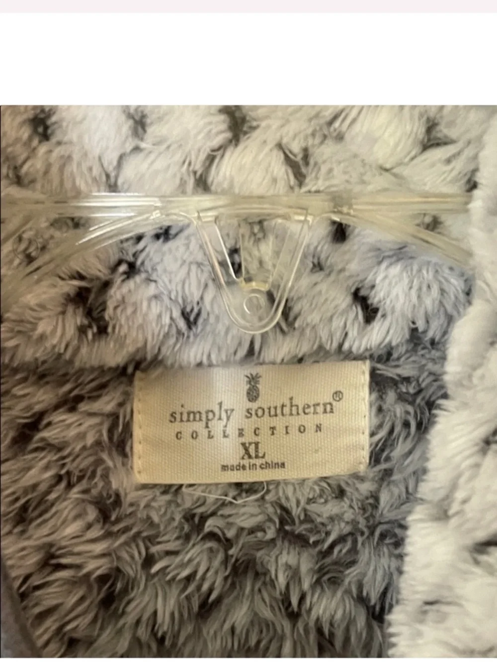 Simply Southern Plush Sherpa Jacket - Light Gray - Picture 4 of 4